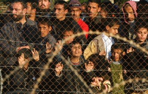 Palestinians-protest-fences-around-Gaza