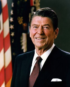 Le président américain Ronald Reagan, 